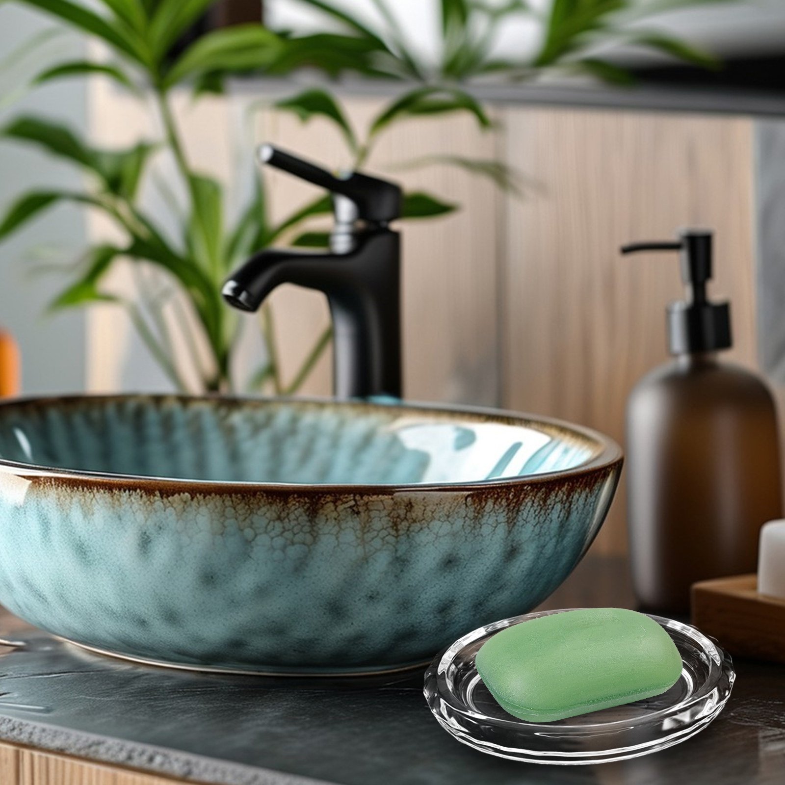 Glass Soap Dish - 2 шт. высококачественных прозрачных стеклянных мыльниц,