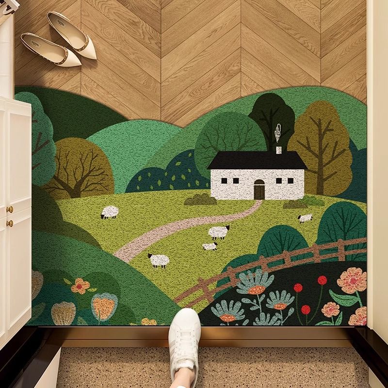Zara Home Bathroom Mat - VIKAMA Входные шелковые круглые противоскользящие коврики