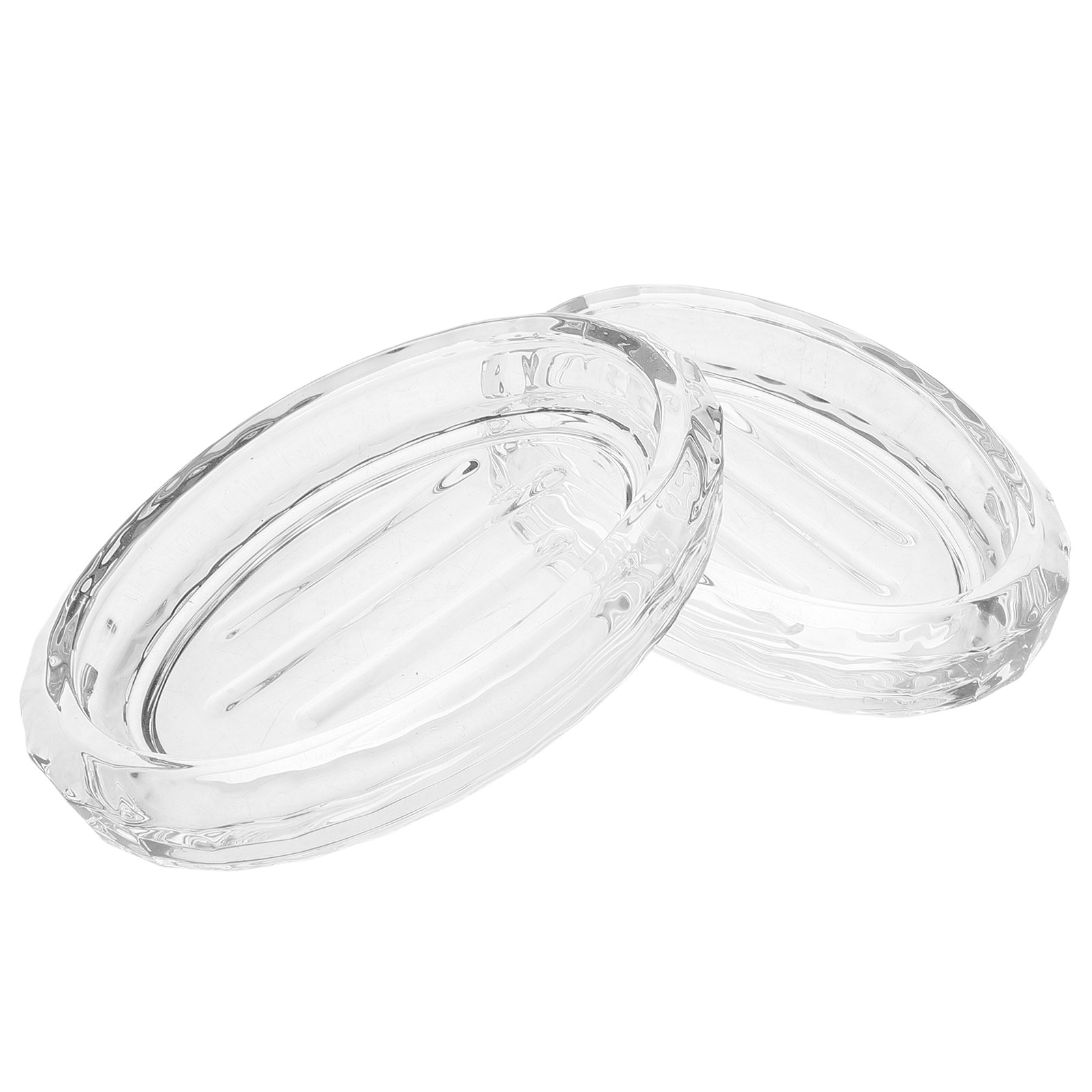 Glass Soap Dish - 2 шт. прозрачных стеклянных мыльниц, овальный
