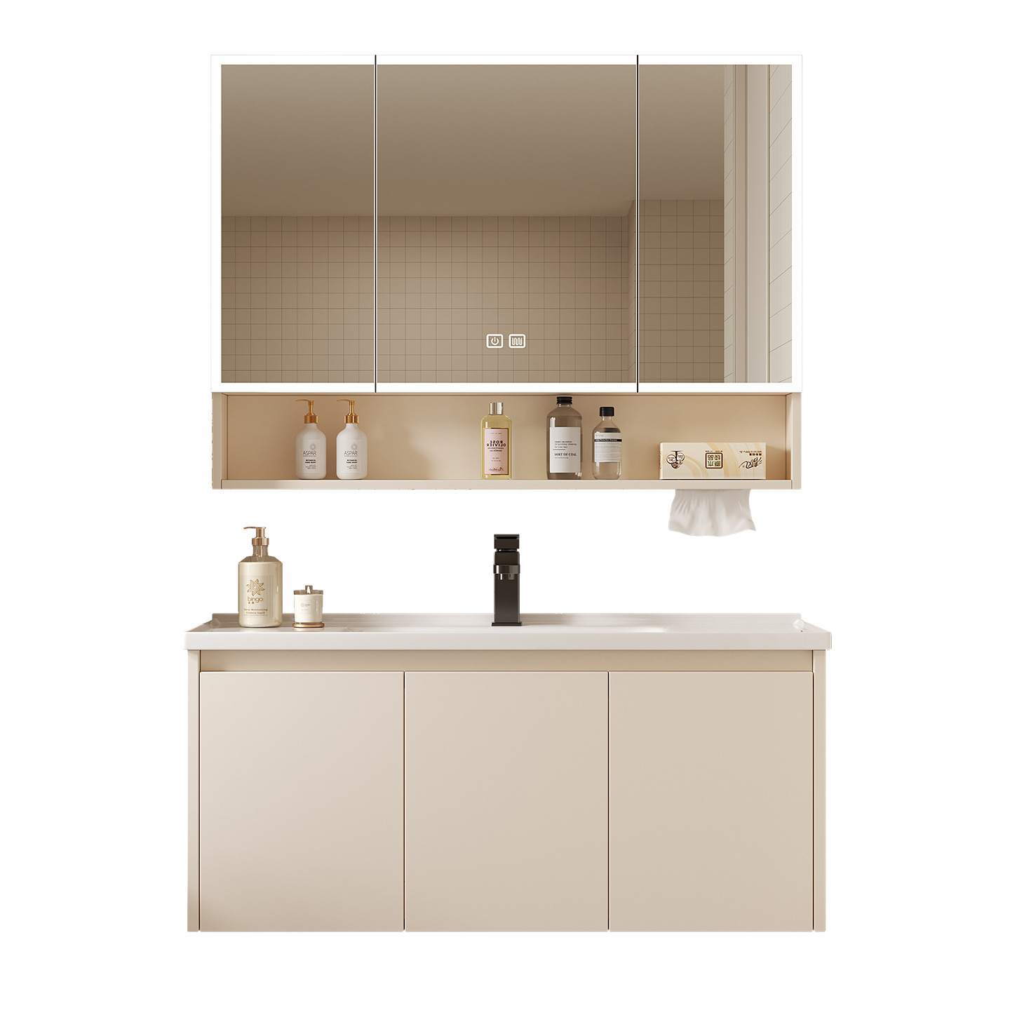 Home Bathroom Wallpaper - Умный настенный зеркальный шкаф для ванной