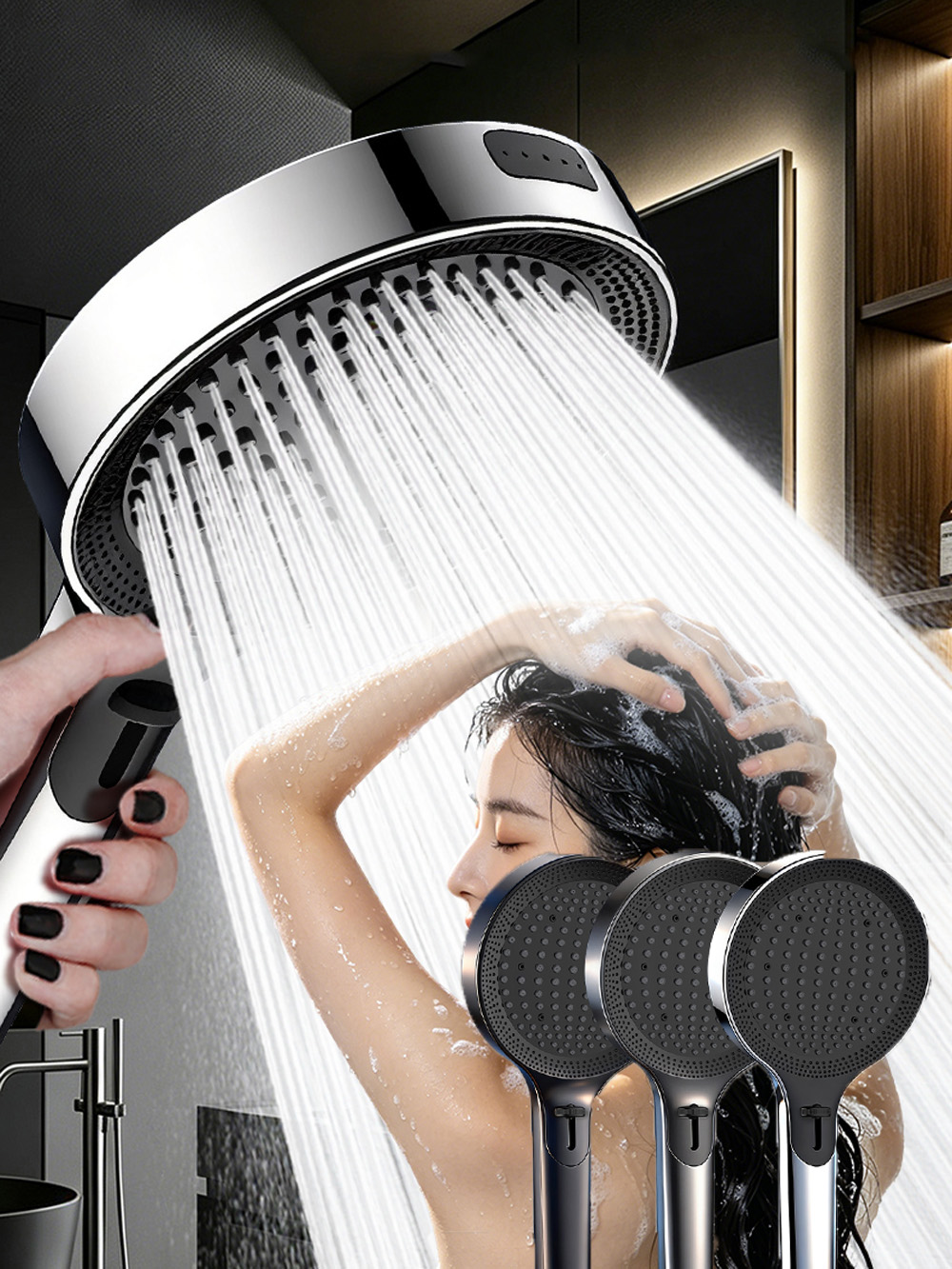 Home Bathroom Taps - Четырехрежимная душевая лейка высокого давления с