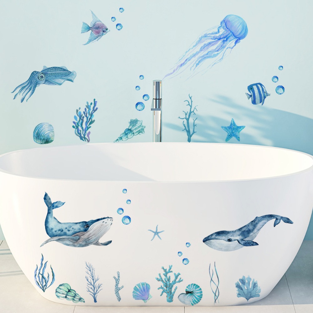 Home Bathroom Wallpaper - Наклейки на стену для ванны, орнамент,