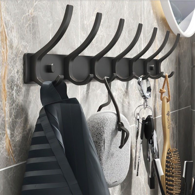 Robe Hook Adhesive - Бытовая настенная вешалка для одежды, черные