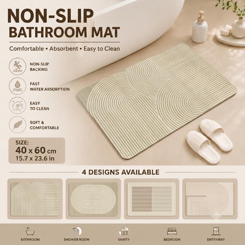 Non Slip Bath Mat - Коврик для ванной из диатомита, быстросохнущий,