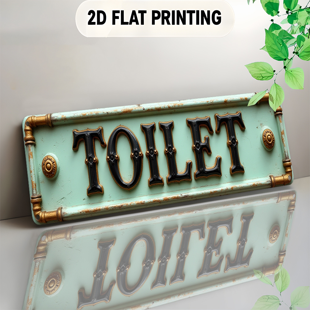 Home Bathroom Decor - 2D Плоская винтажная табличка для унитаза