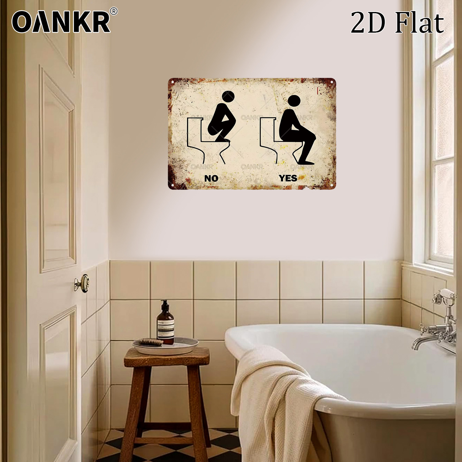 Home Bathroom Etiquette - Забавная металлическая табличка с этикеткой для