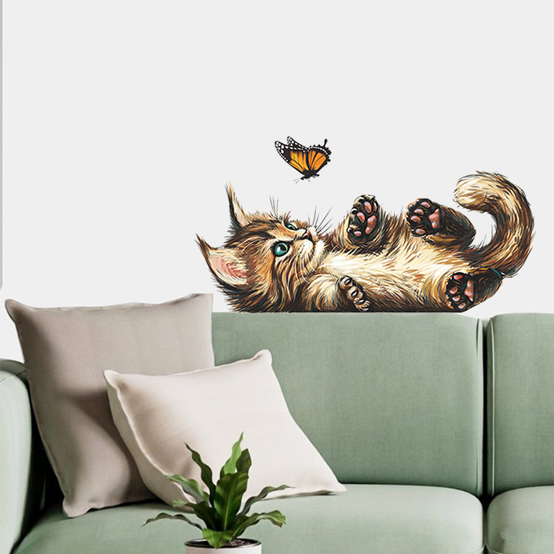 T15 # милый котенок бабочка иг – обзор и цена Home Bathroom Wallpaper