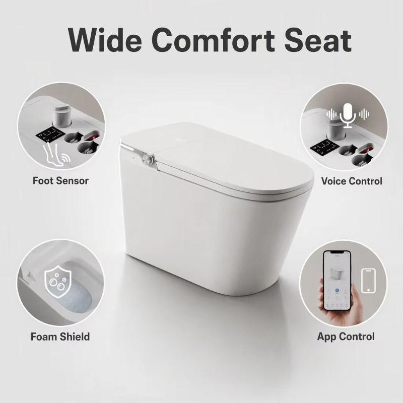 Белый умный унитаз с квадратно – обзор и цена Home Bathroom Toilet