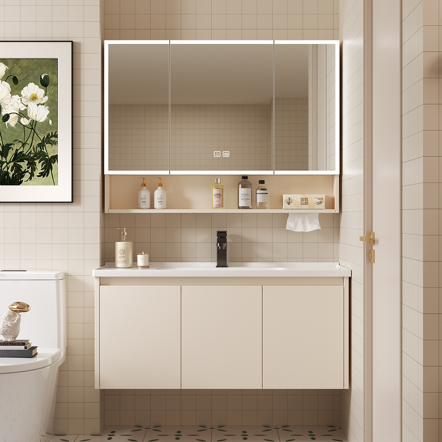 Умный настенный зеркальный шка – обзор и цена Home Bathroom Wallpaper