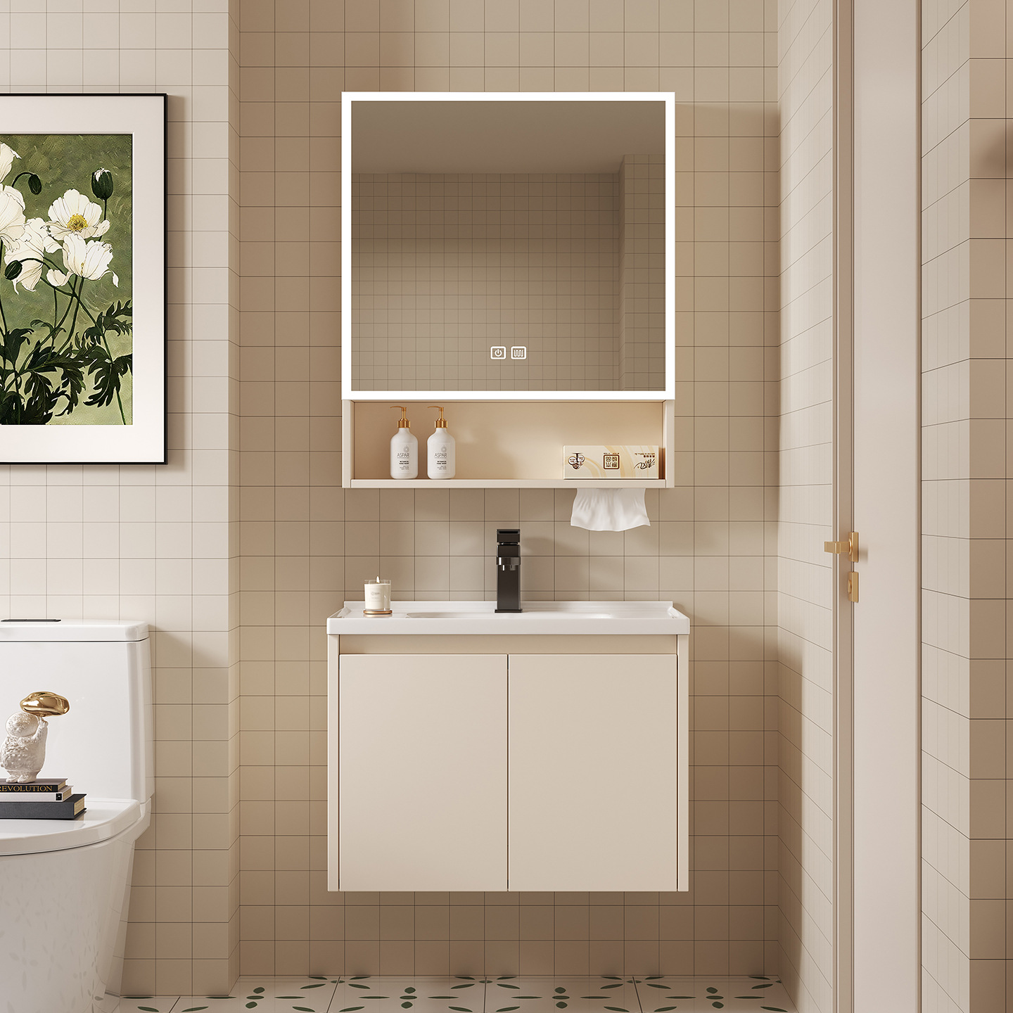 Умный настенный зеркальный шка – обзор и цена Home Bathroom Wallpaper