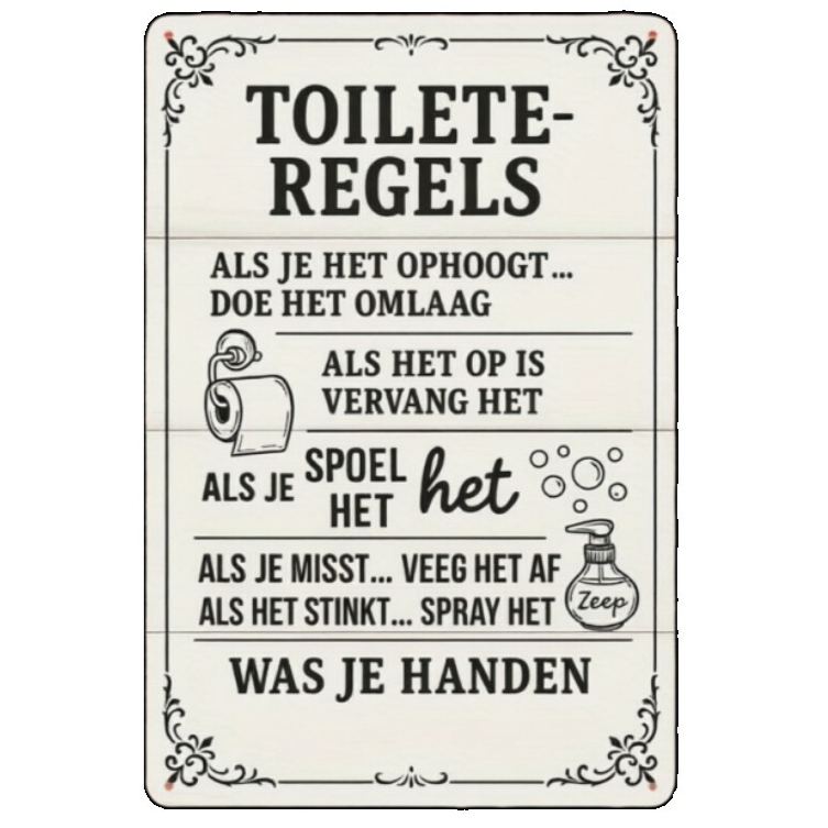 Металлическая табличка «Правил – обзор и цена Home Bathroom Etiquette