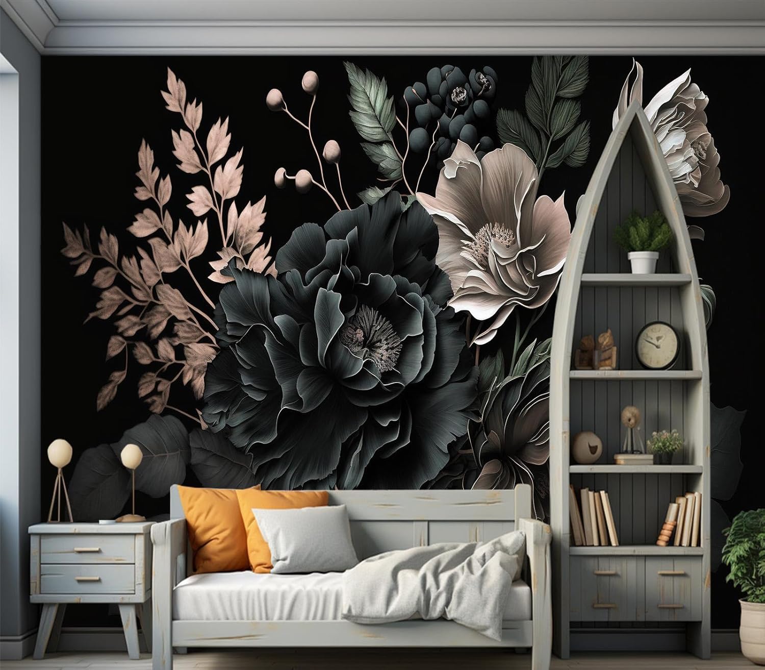 Драматичные темные цветочные о – обзор и цена Home Bathroom Wallpaper